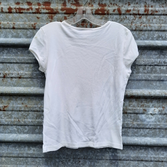 White Angel Shirt with Silver Splatter Paint Design - Picture 9 of 12